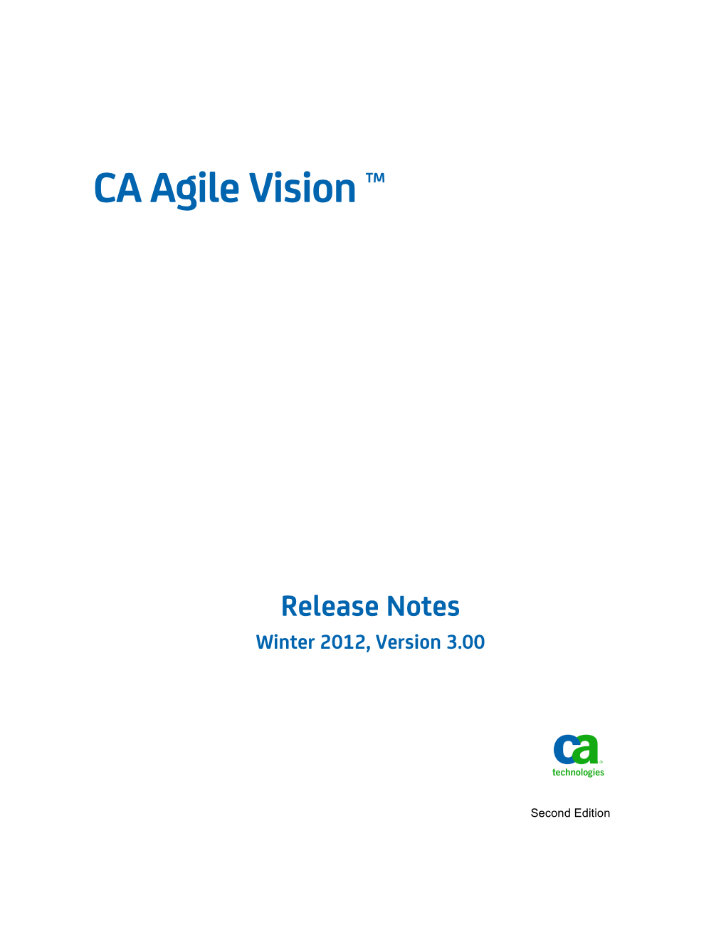CA Agile Vision Release Notes