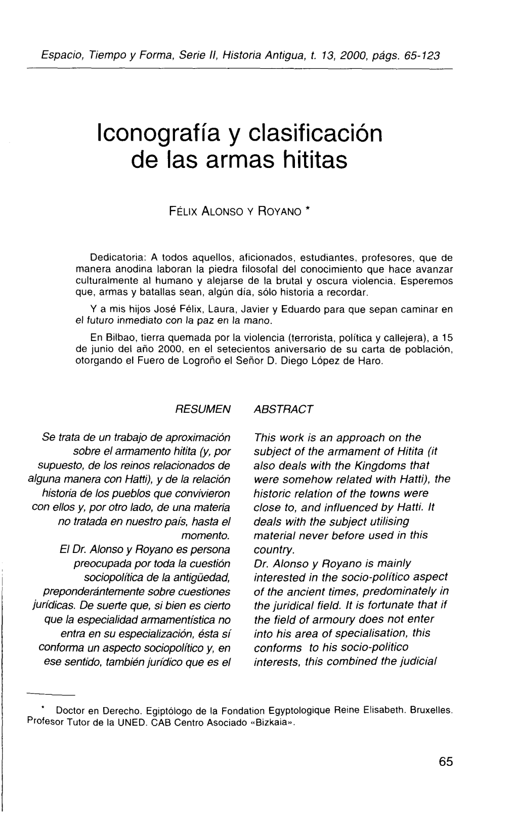 Iconografía Y Clasificación De Las Armas Hititas