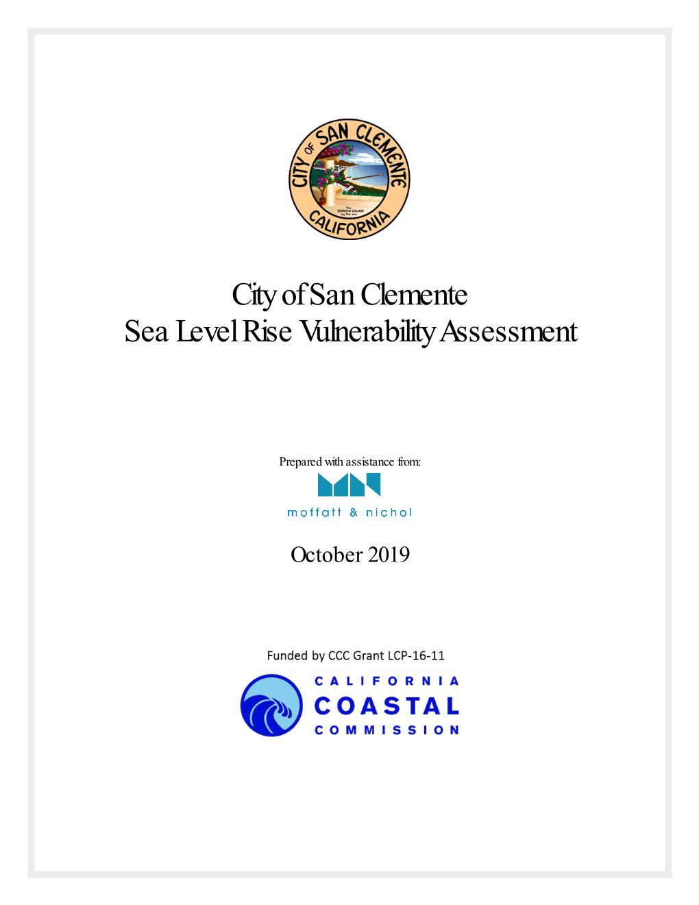 City of San Clemente Sea Level Rise Vulnerability Assessment