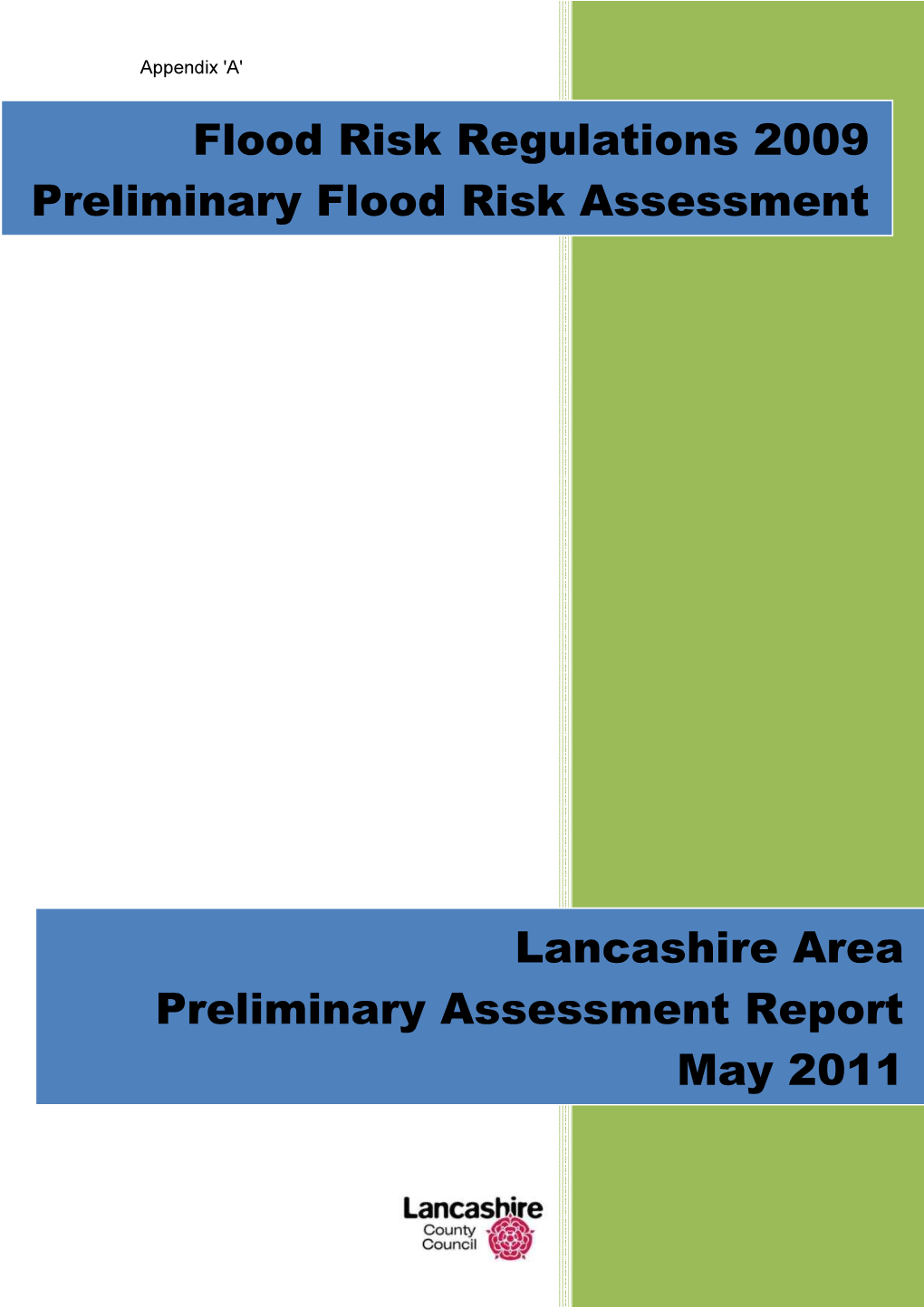 Flood Risk Regulations 2009 Preliminary Flood Risk Assessment