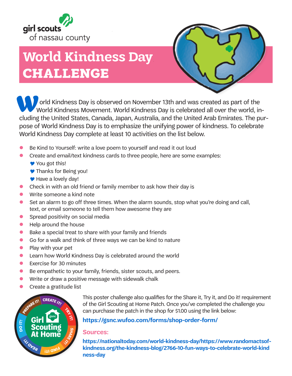 GSNC World Kindness Day Challenge