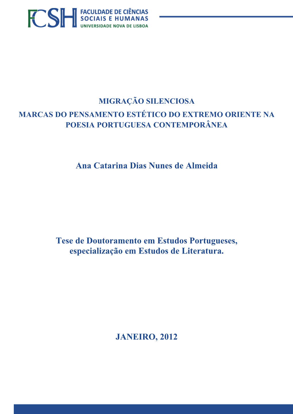 Ana Catarina Dias Nunes De Almeida Tese De Doutoramento Em Estudos