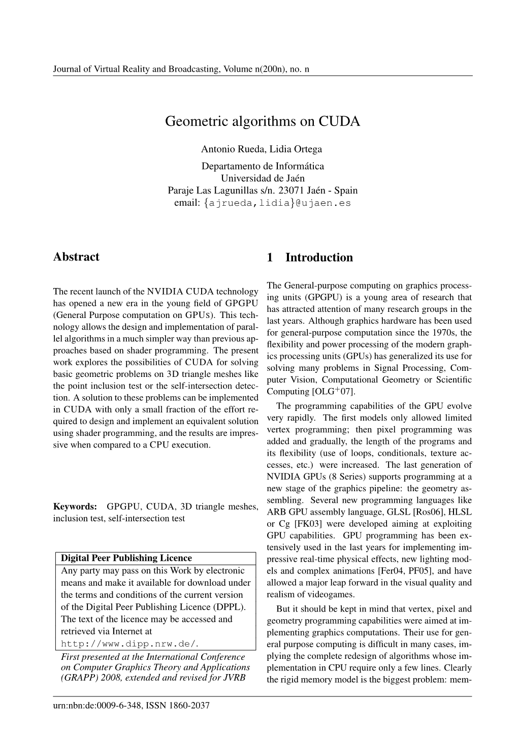 Geometric Algorithms on CUDA