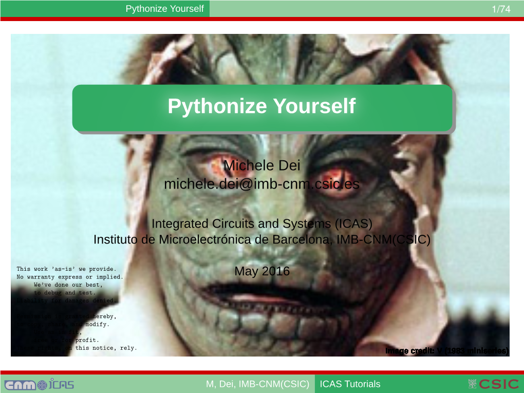Pythonize Yourself 1/74