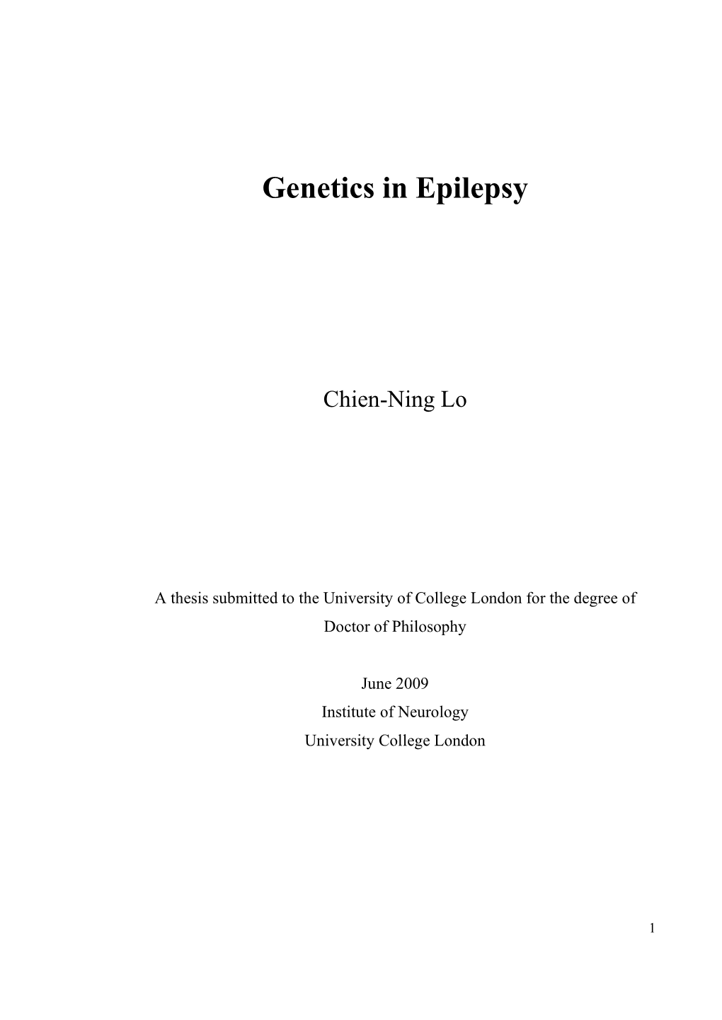 Genetics in Epilepsy