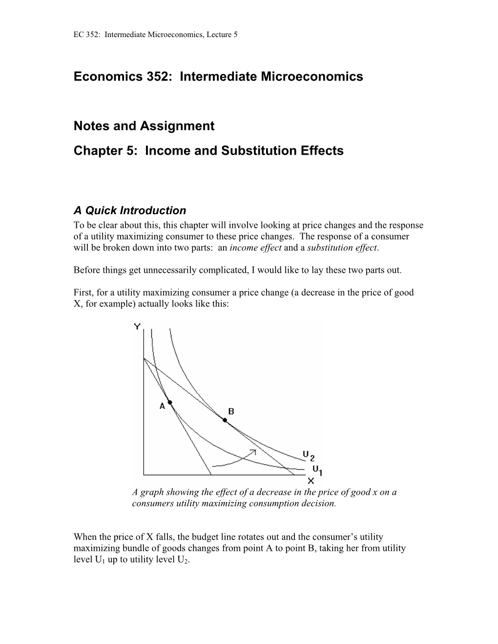 Chapter 5: Income and Substitution Effects