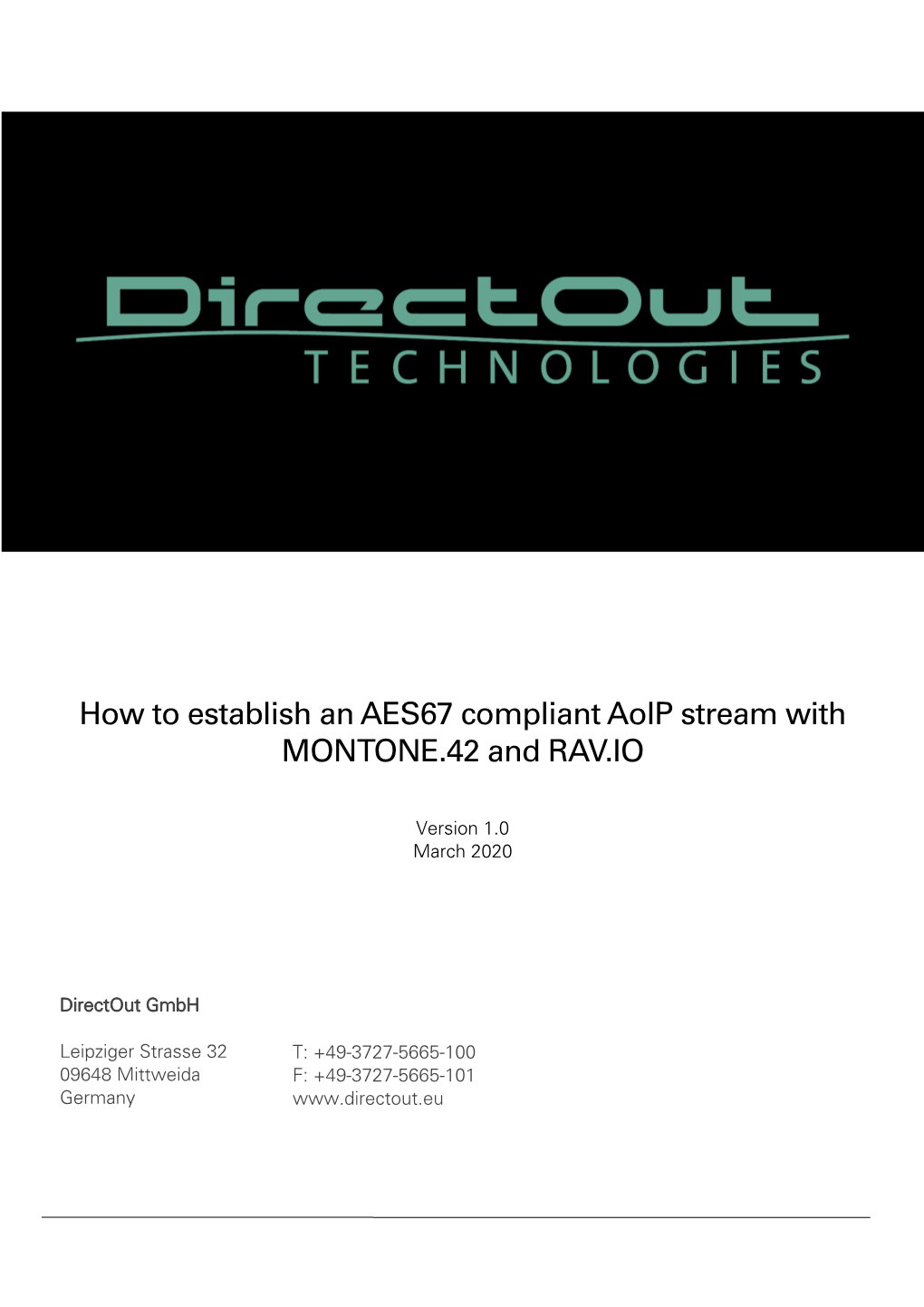 AES67 Streams with Either of the Units