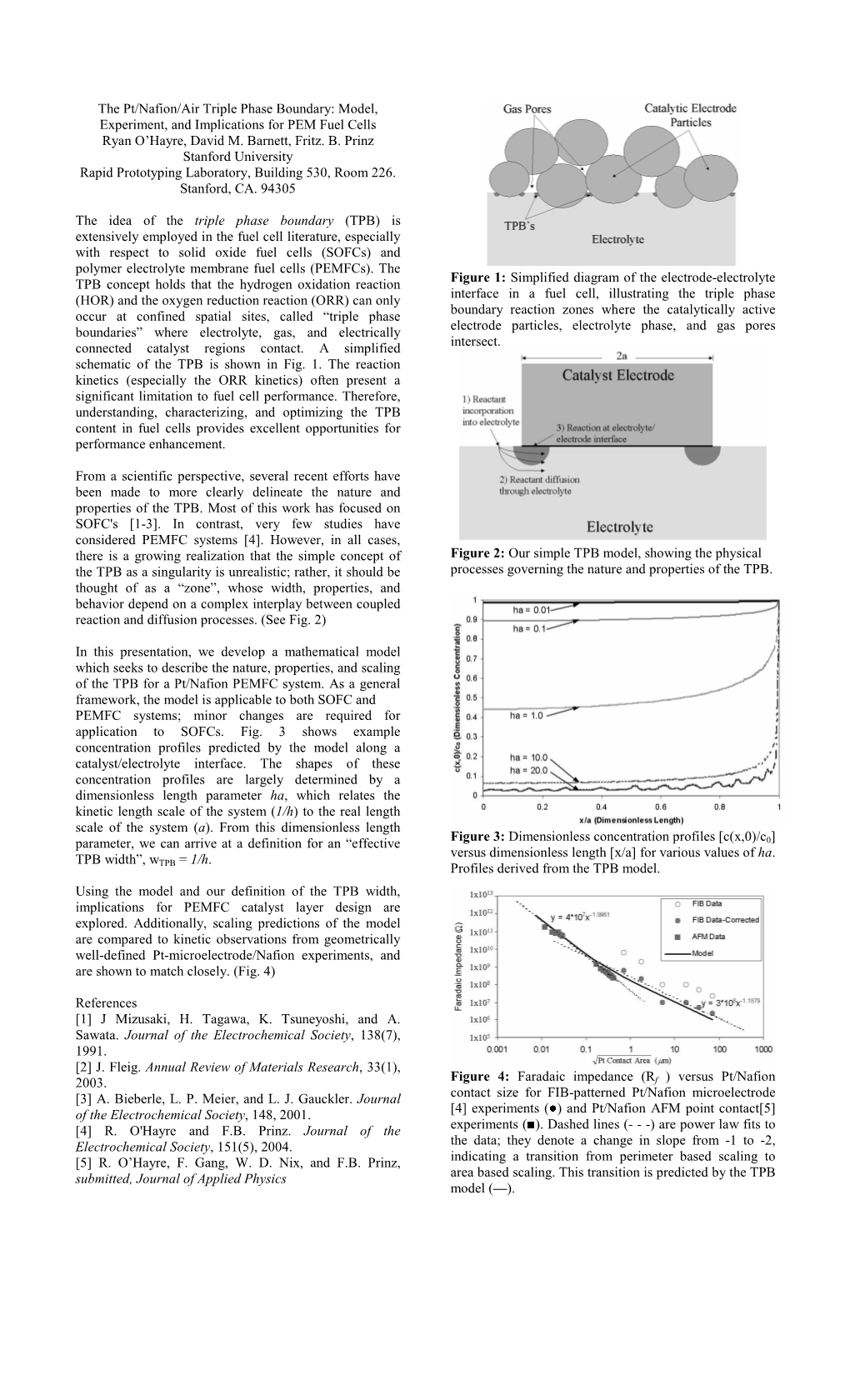 The Pt/Nafion/Air Triple Phase Boundary: Model, Experiment, and Implications for PEM Fuel Cells Ryan O’Hayre, David M