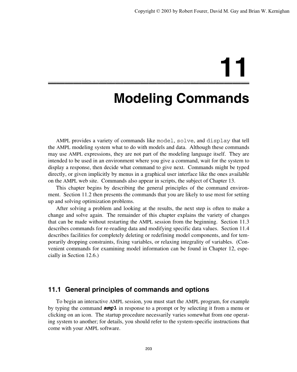 Modeling Commands