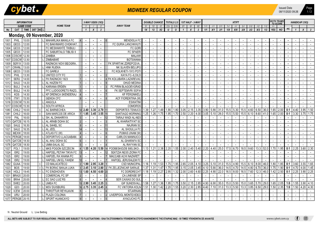 Midweek Regular Coupon 08/11/2020 09:26 1 / 2