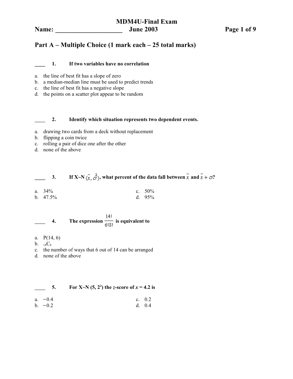 MDM4U-Final Exam