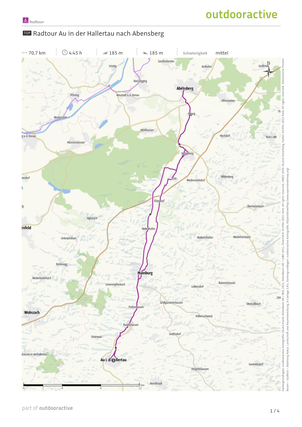 Radtour Au in Der Hallertau Nach Abensberg