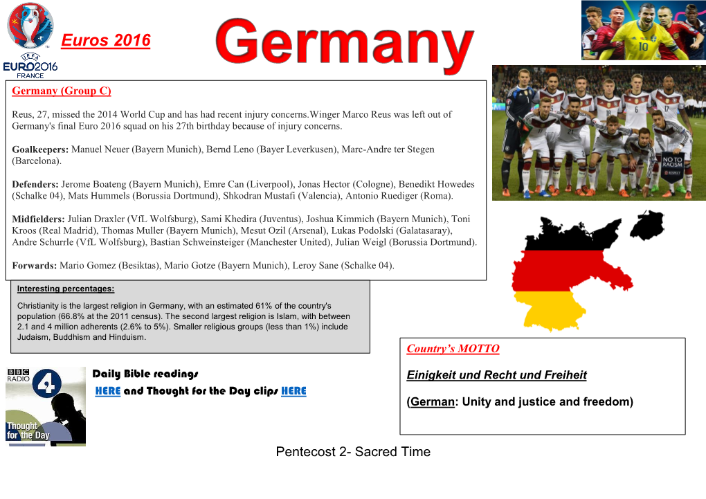 Euro 2016- Week 5: Germany