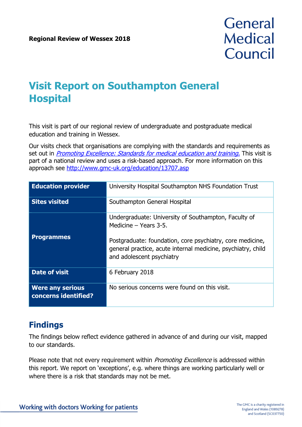 Visit Report on Southampton General Hospital