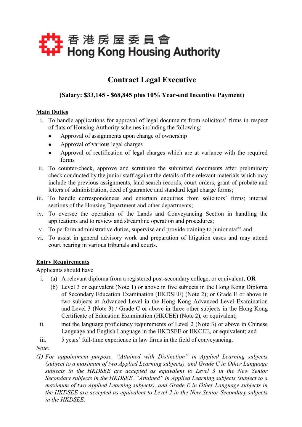 Contract Legal Executive