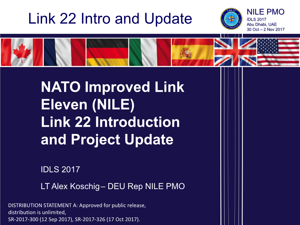 Link 22 Intro and Update Abu Dhabi, UAE 30 Oct – 2 Nov 2017