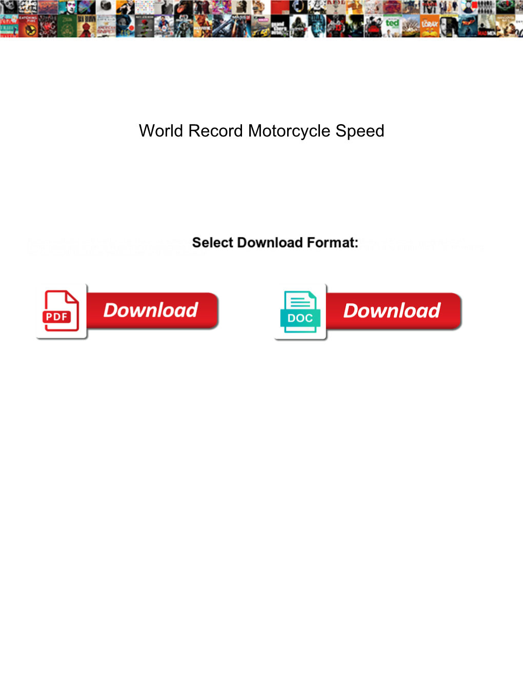 World Record Motorcycle Speed