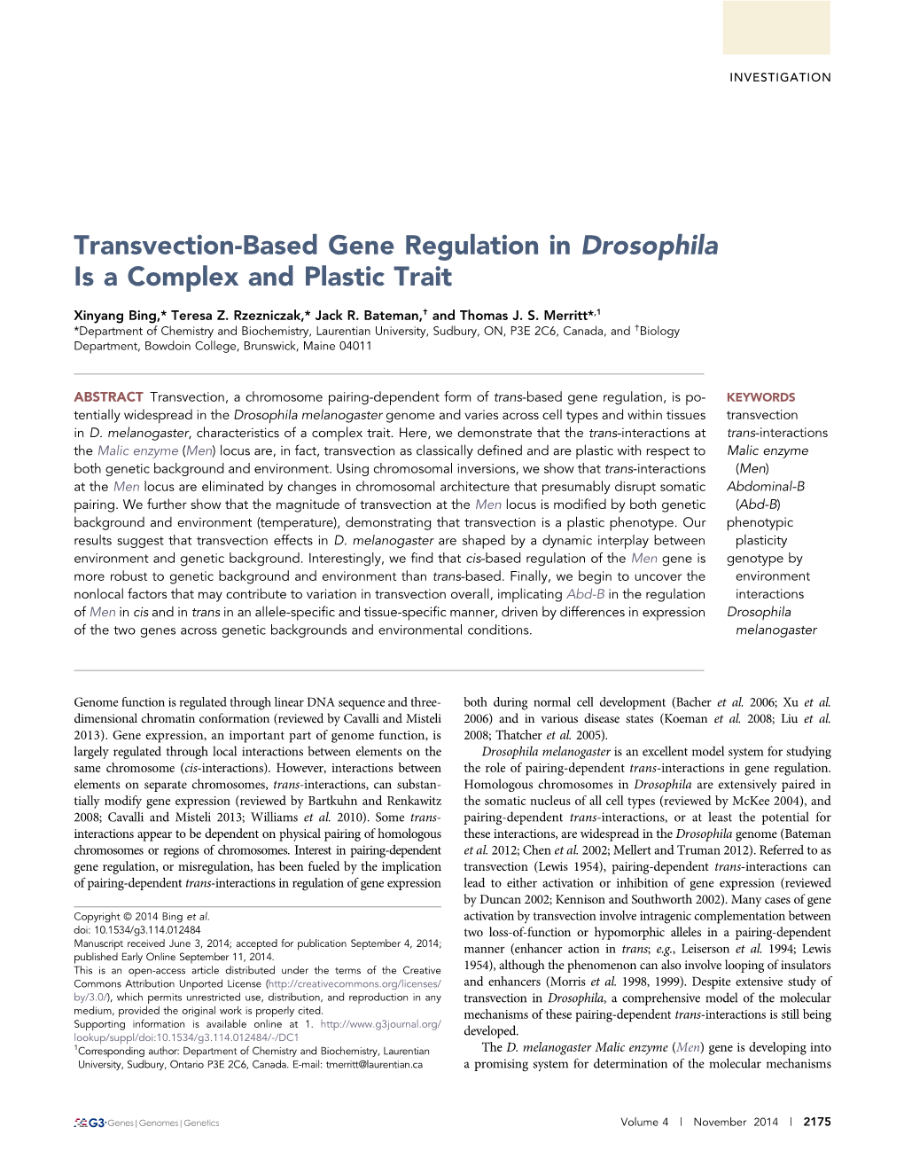 Transvection-Based Gene Regulation in Drosophila Is a Complex and Plastic Trait