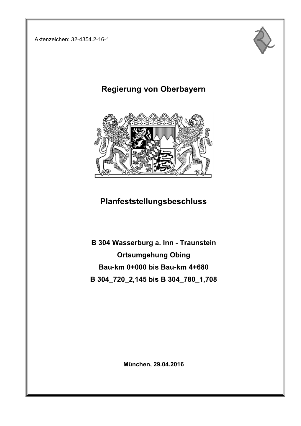 Regierung Von Oberbayern Planfeststellungsbeschluss