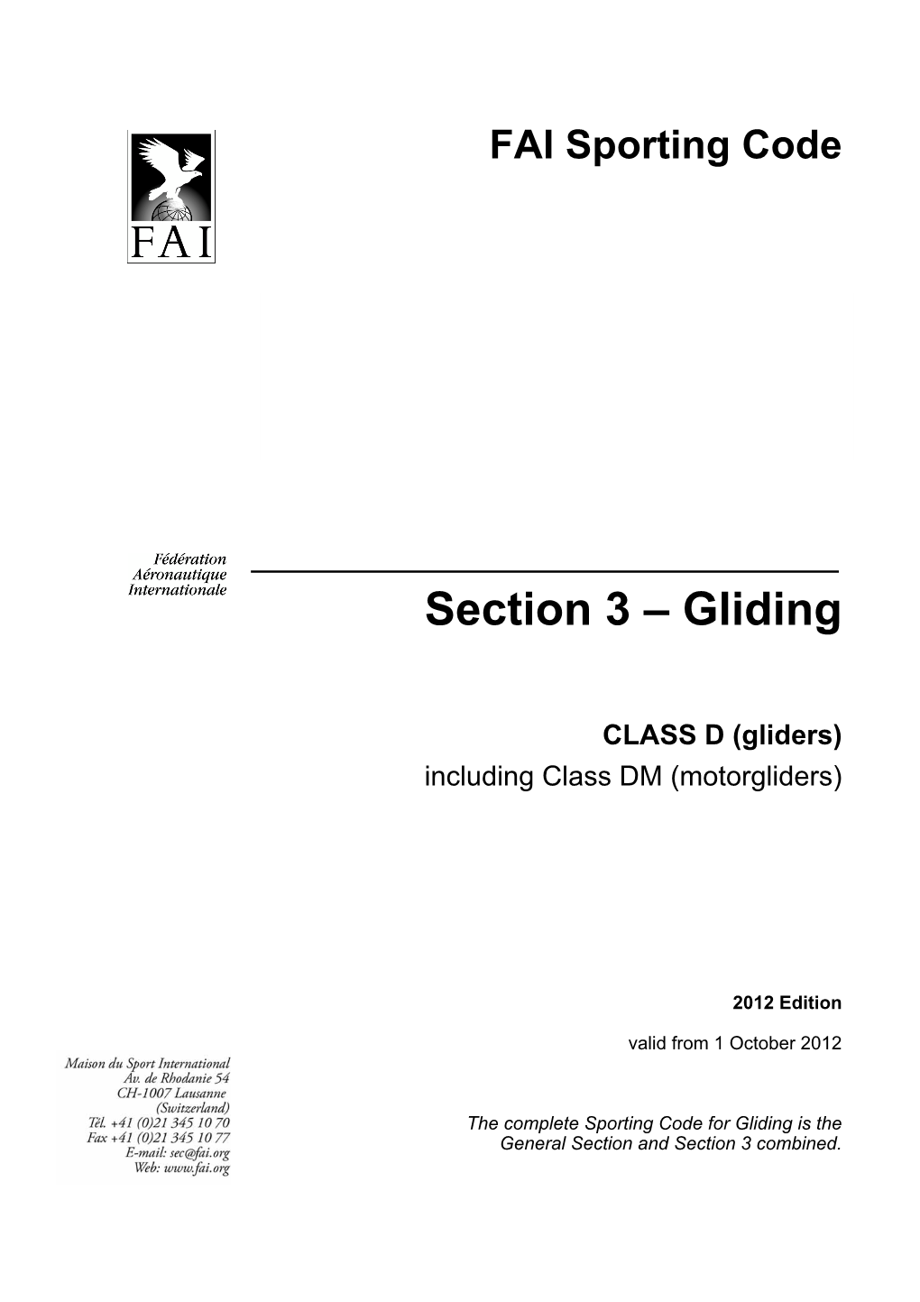 Section 3 – Gliding