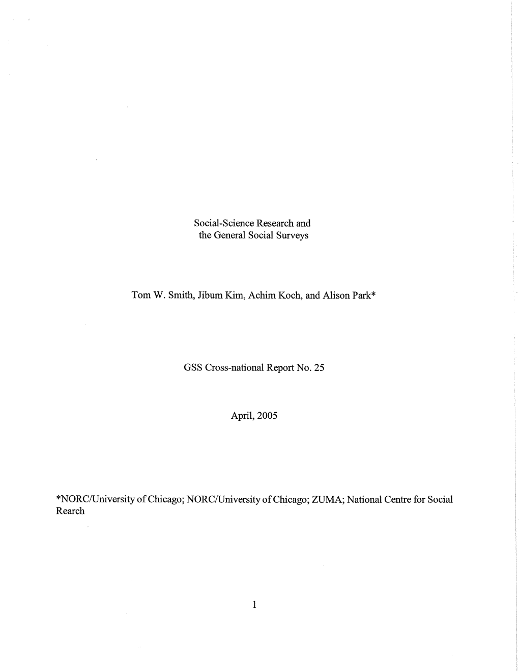 Social-Science Research and the General Social Surveys Tom W