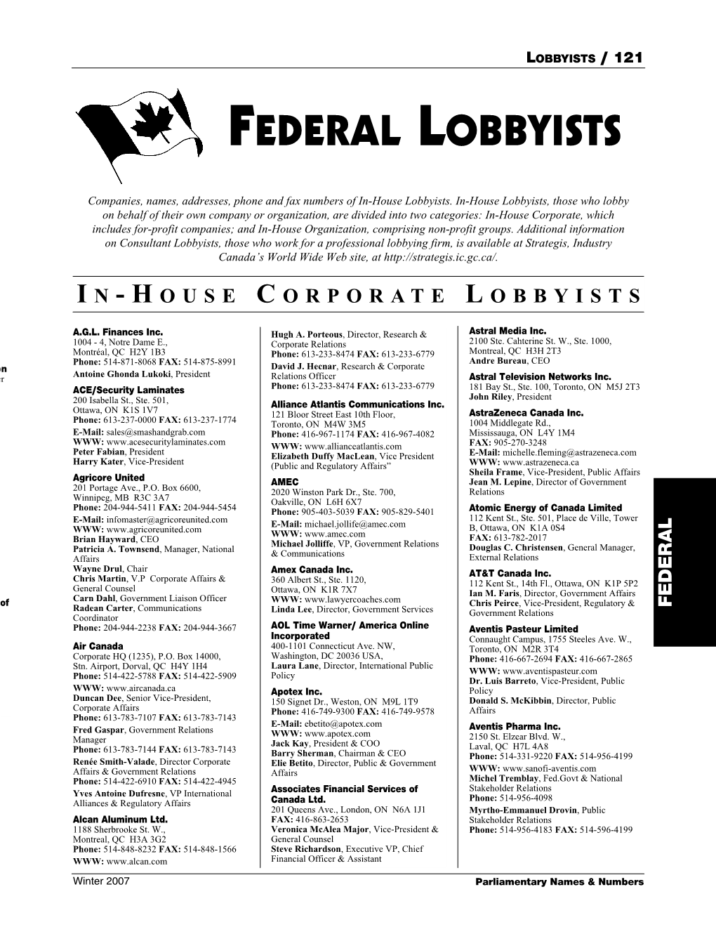 Federal Lobbyists