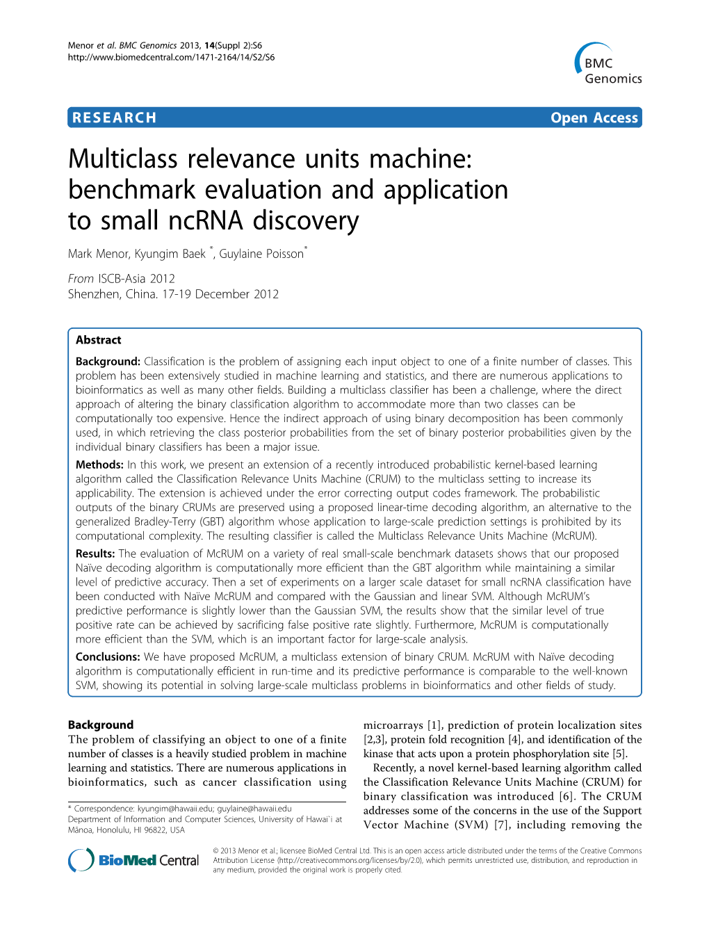 Multiclass Relevance Units Machine: Benchmark Evaluation And