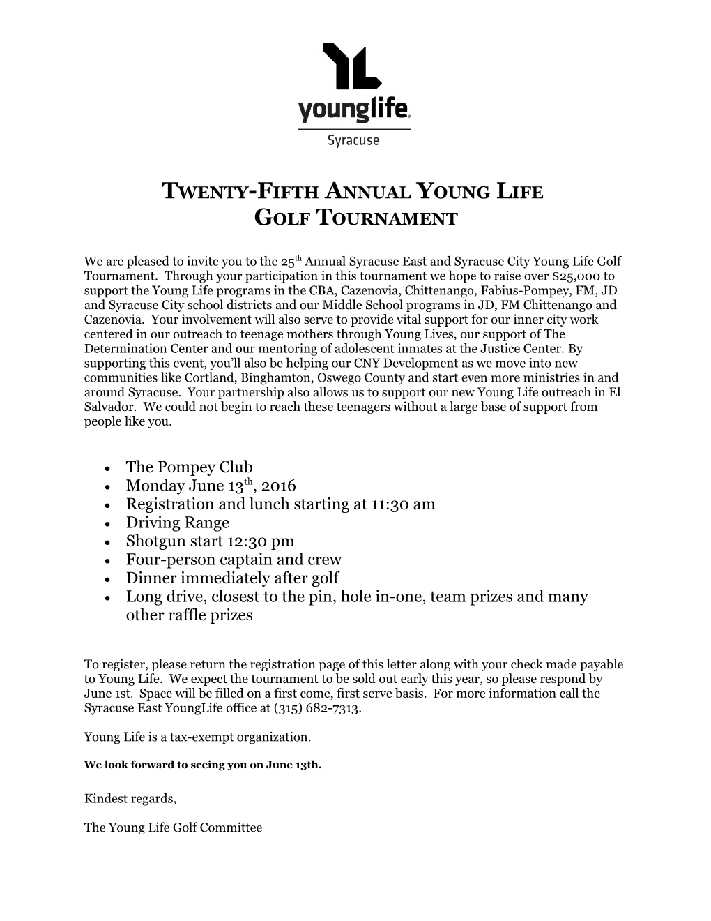 Forth Annual Golf Tournament