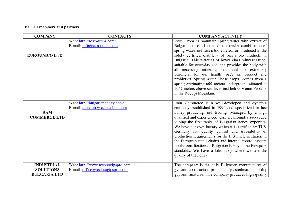 See the List of All BCCCI Partners