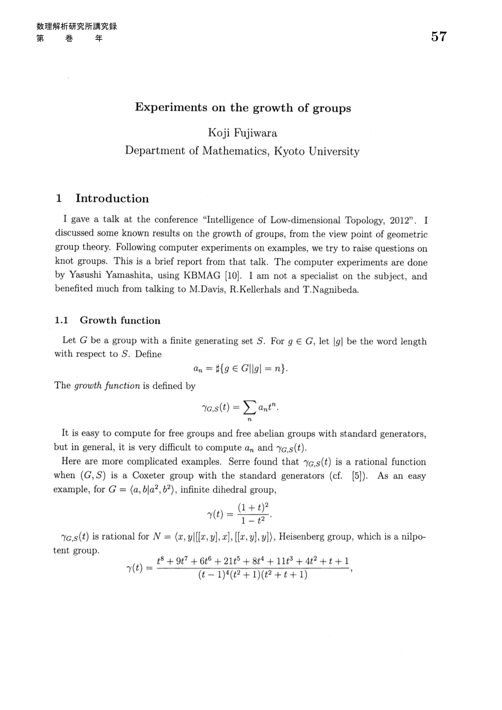 Experiments on the Growth of Groups