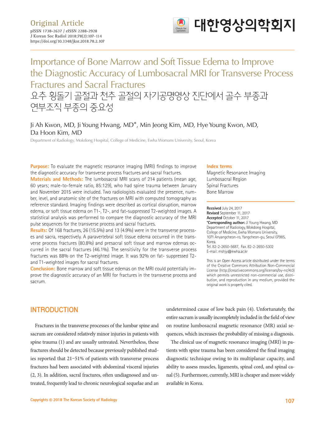 Importance of Bone Marrow and Soft Tissue Edema to Improve The