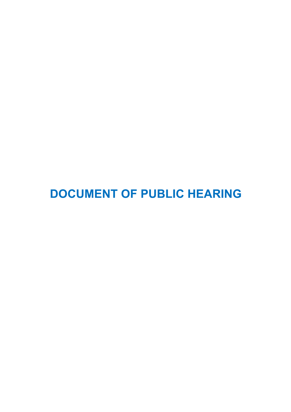 Document of Public Hearing