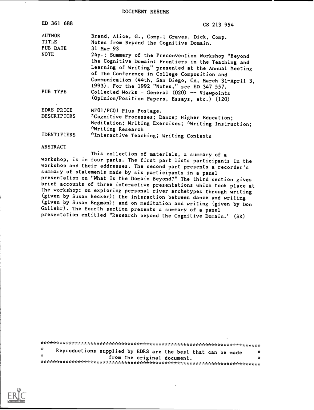Communication (44Th, San Diego, CA, March 31April 3, 1993)