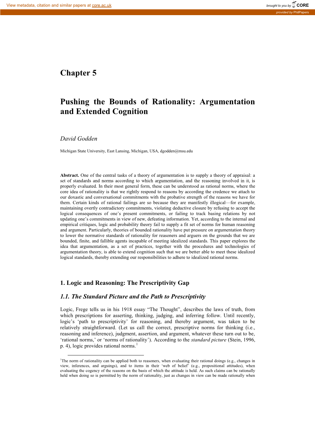 Chapter 5 Pushing the Bounds of Rationality: Argumentation And