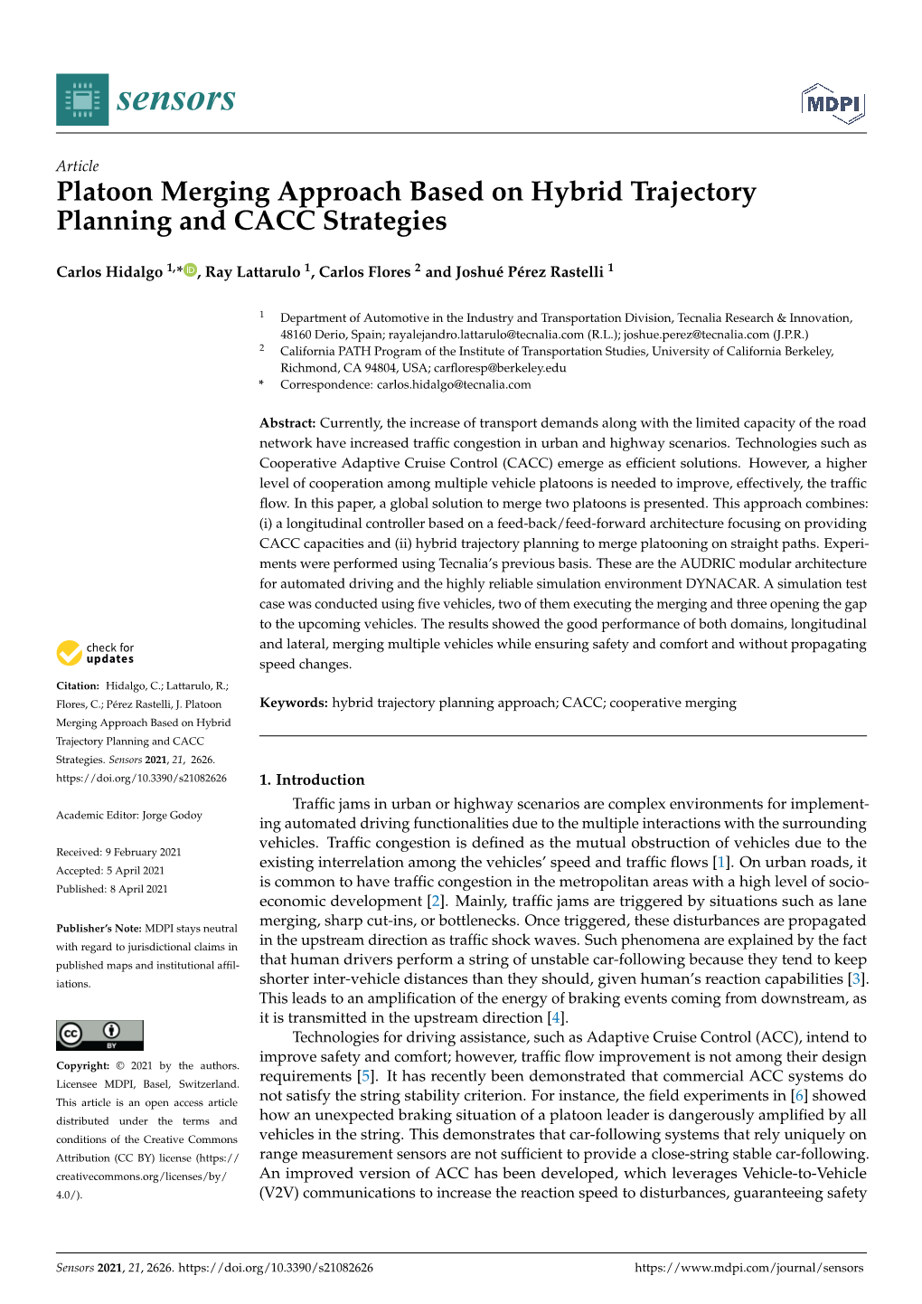 Platoon Merging Approach Based on Hybrid Trajectory Planning and CACC Strategies