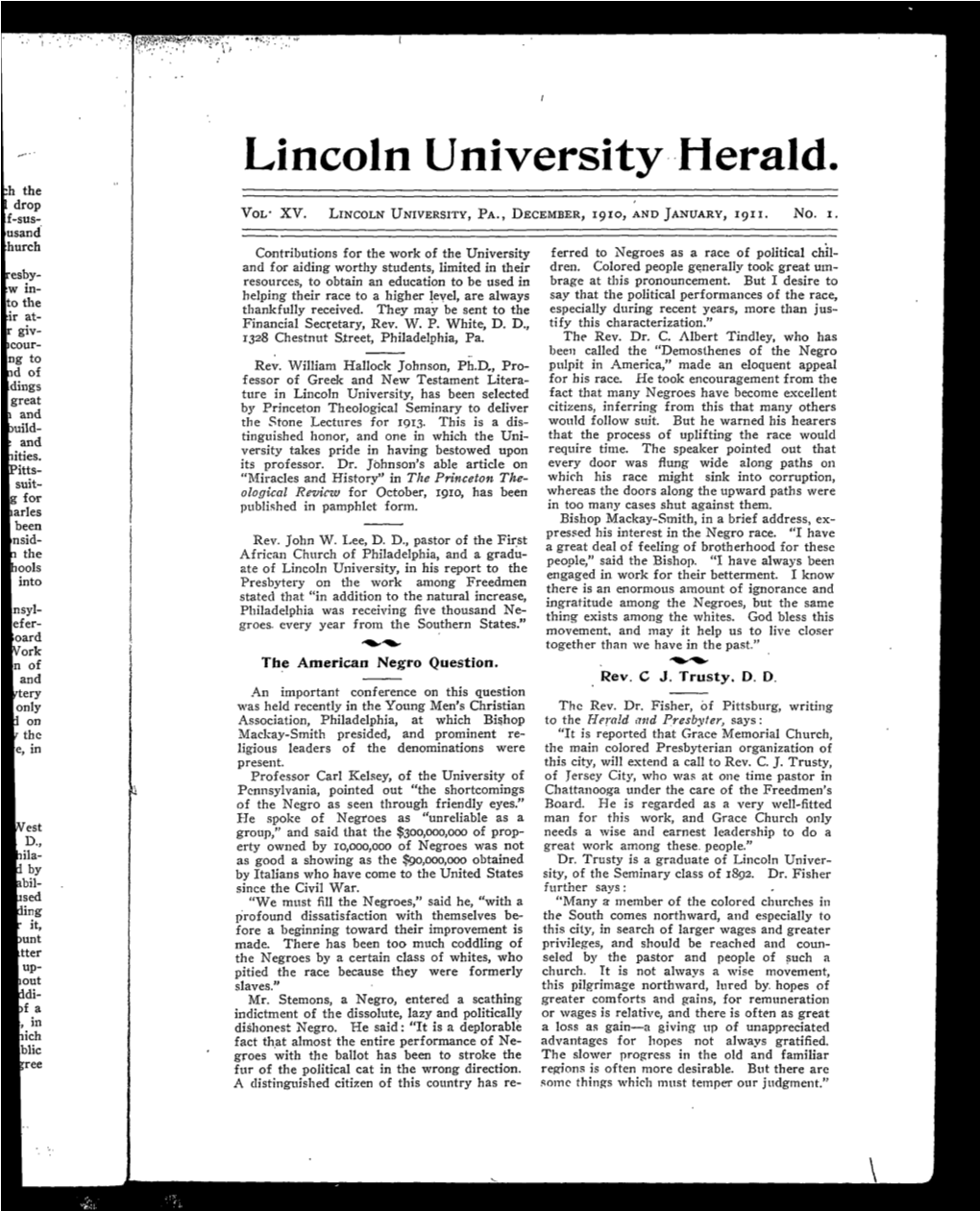 Lincoln University Herald. :H The