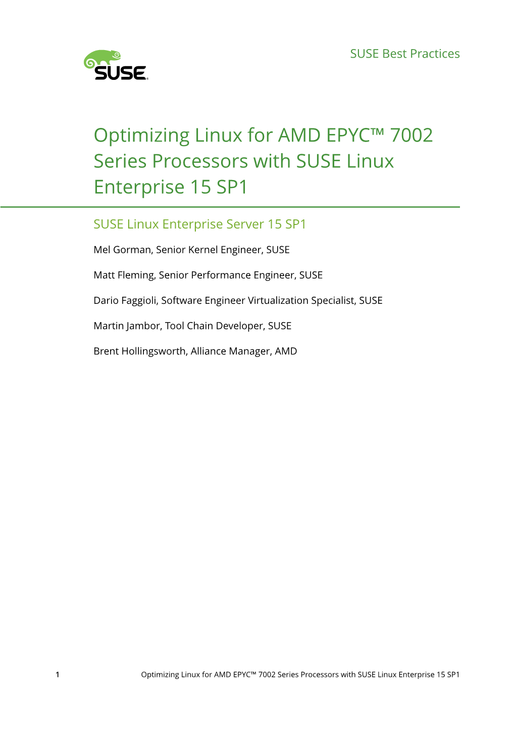 Optimizing Linux for AMD EPYC™ 7002 Series Processors with SUSE Linux Enterprise 15 SP1