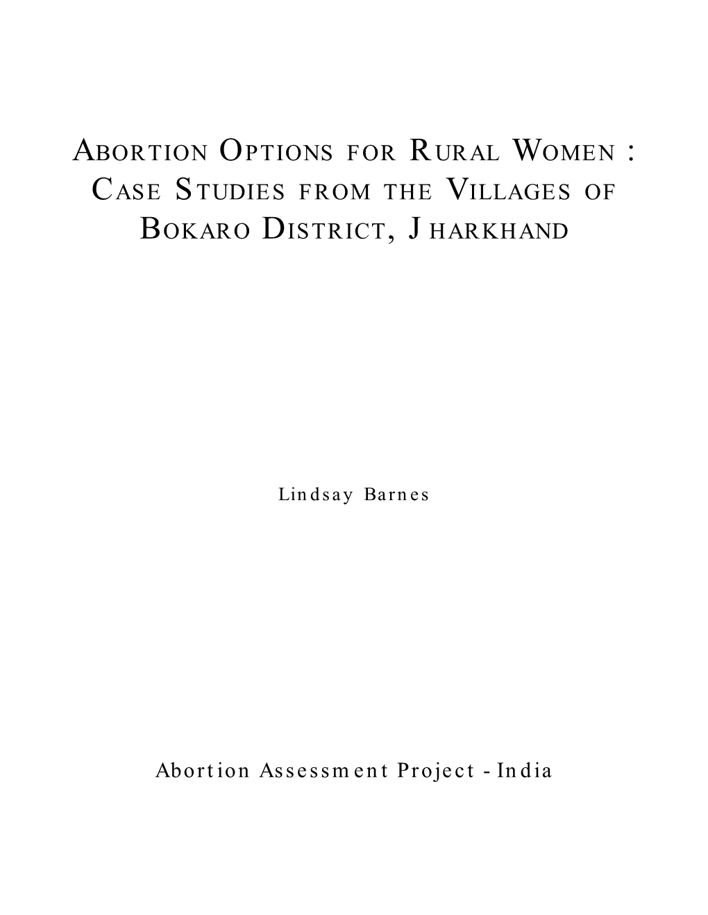 Case Studies from the Villages of Bokaro District, Jharkhand