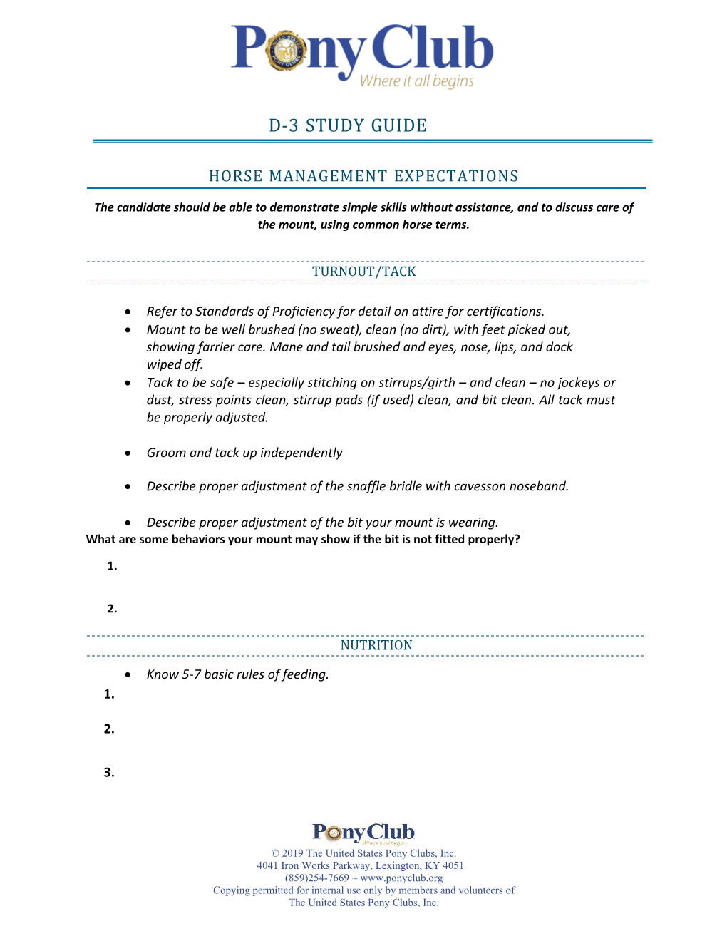 D-3 Study Guide