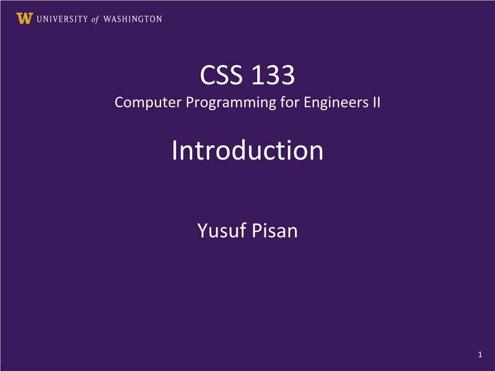 CSS 133 Introduction