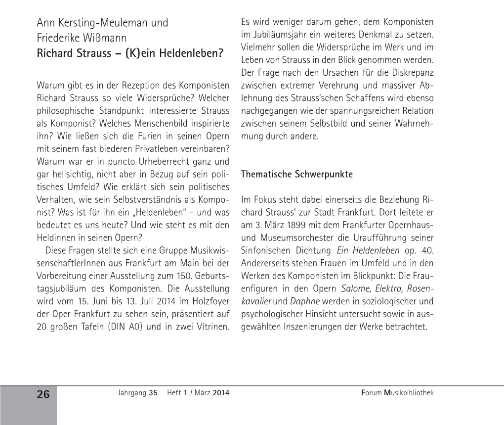 26 Ann Kersting-Meuleman Und Friederike Wißmann Richard Strauss