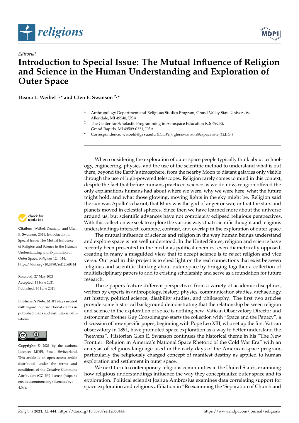 The Mutual Influence of Religion and Science in the Human