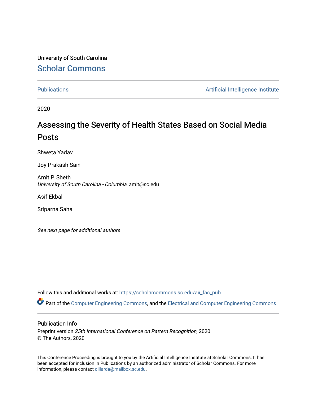 Assessing the Severity of Health States Based on Social Media Posts