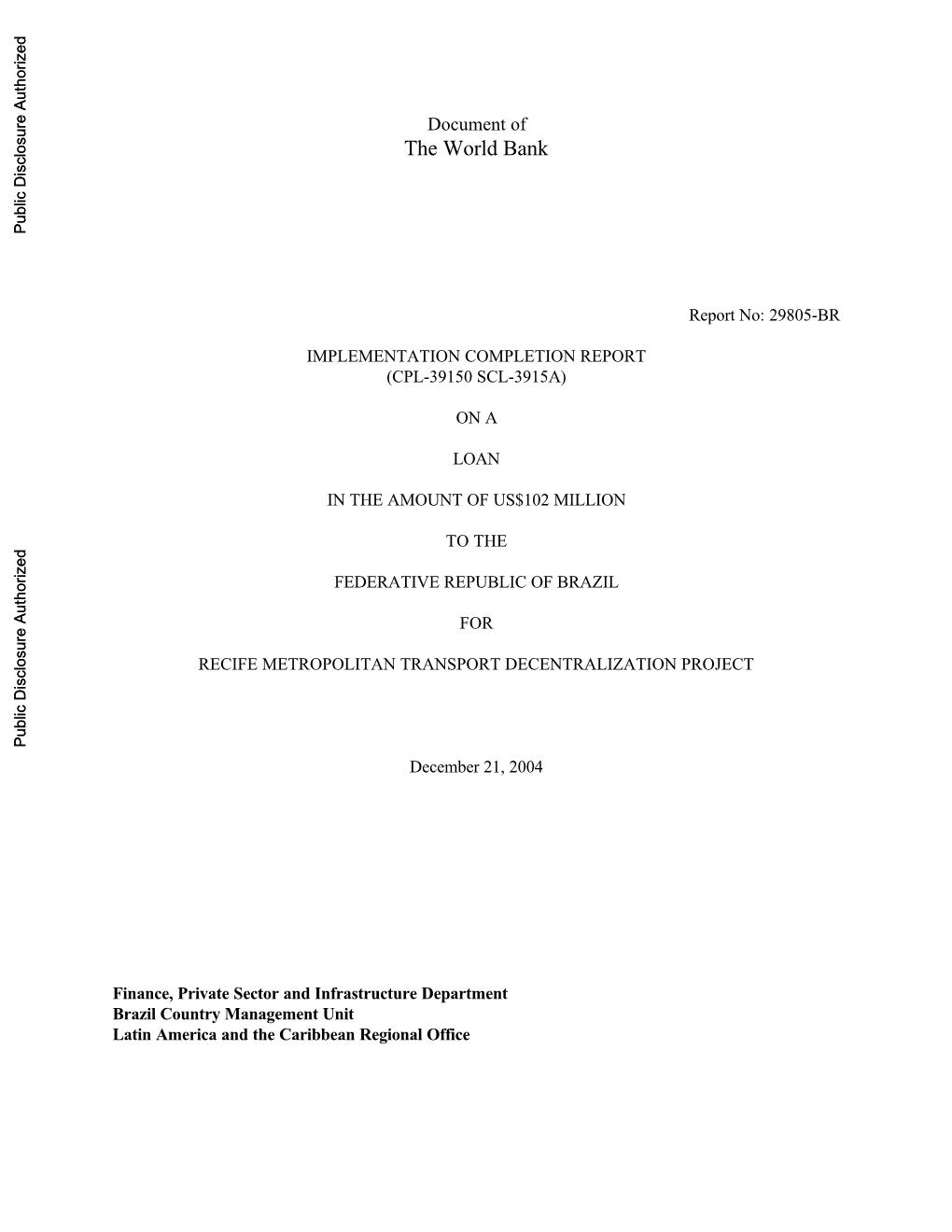 World Bank Document