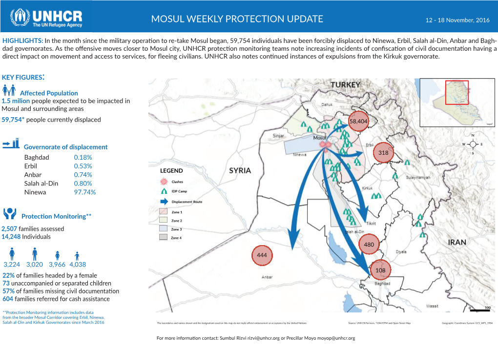 UNHCR Mosul Weekly Protection Update Week4 V6