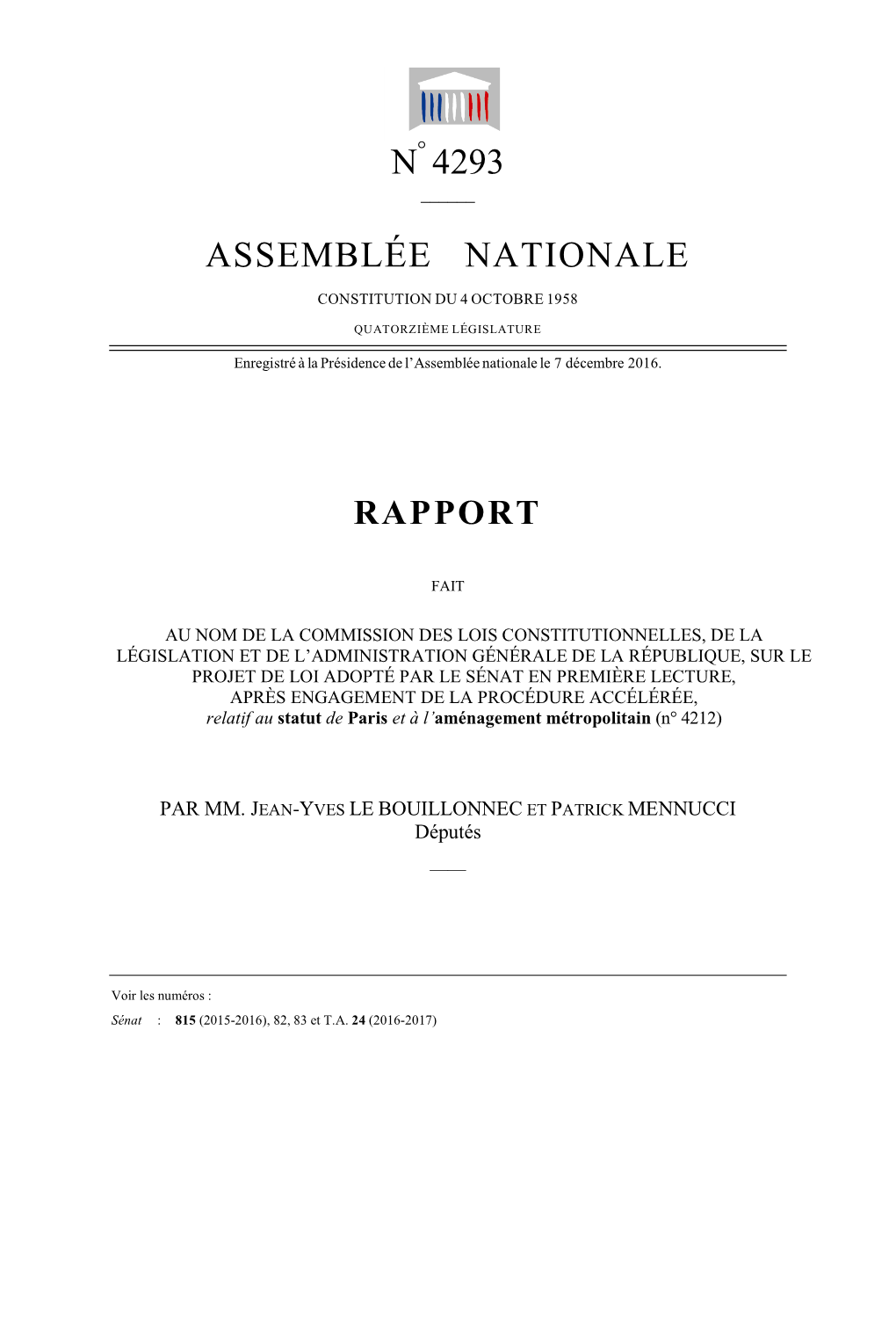 N 4293 Assemblée Nationale