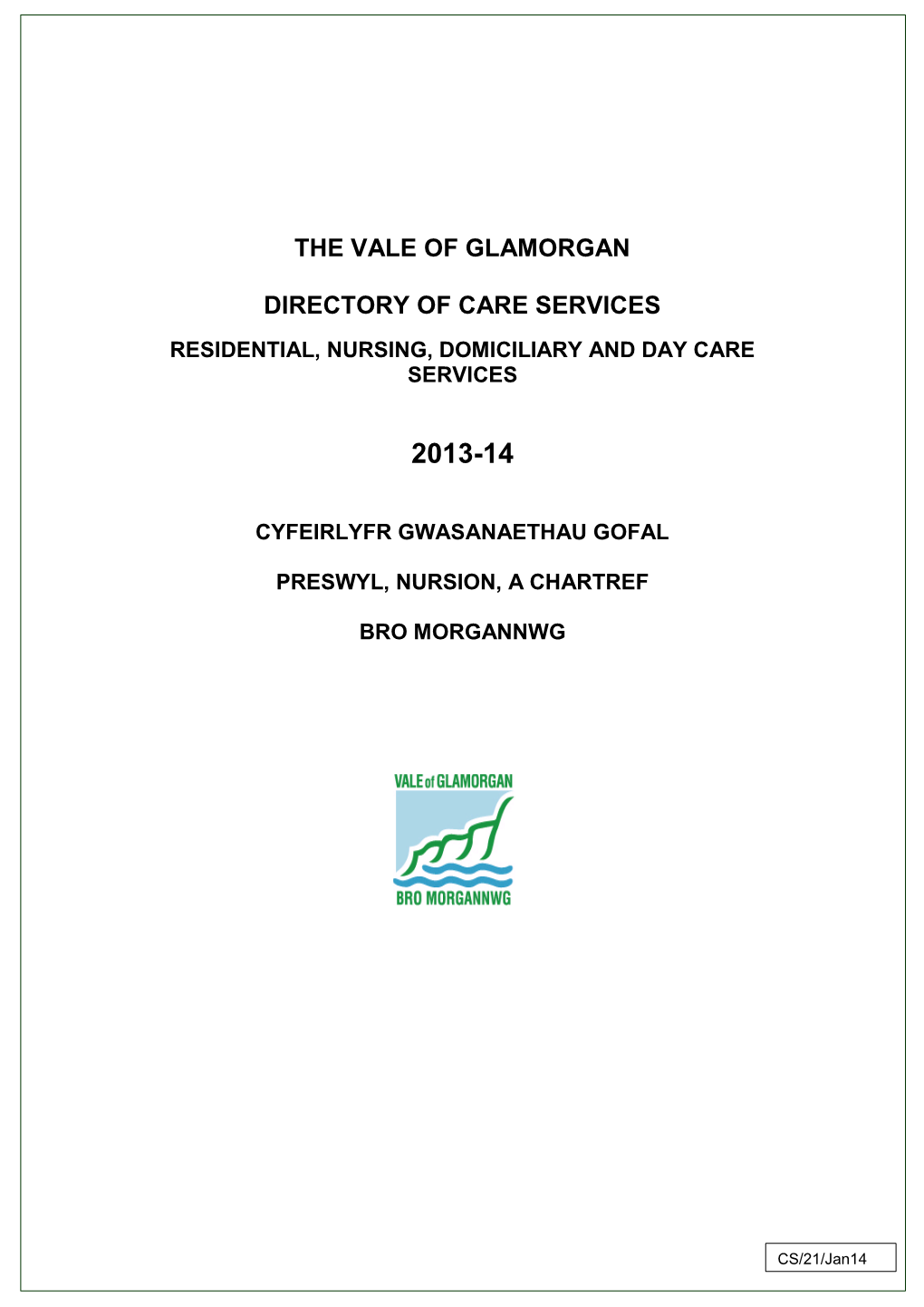 The Vale of Glamorgan Directory of Care Services