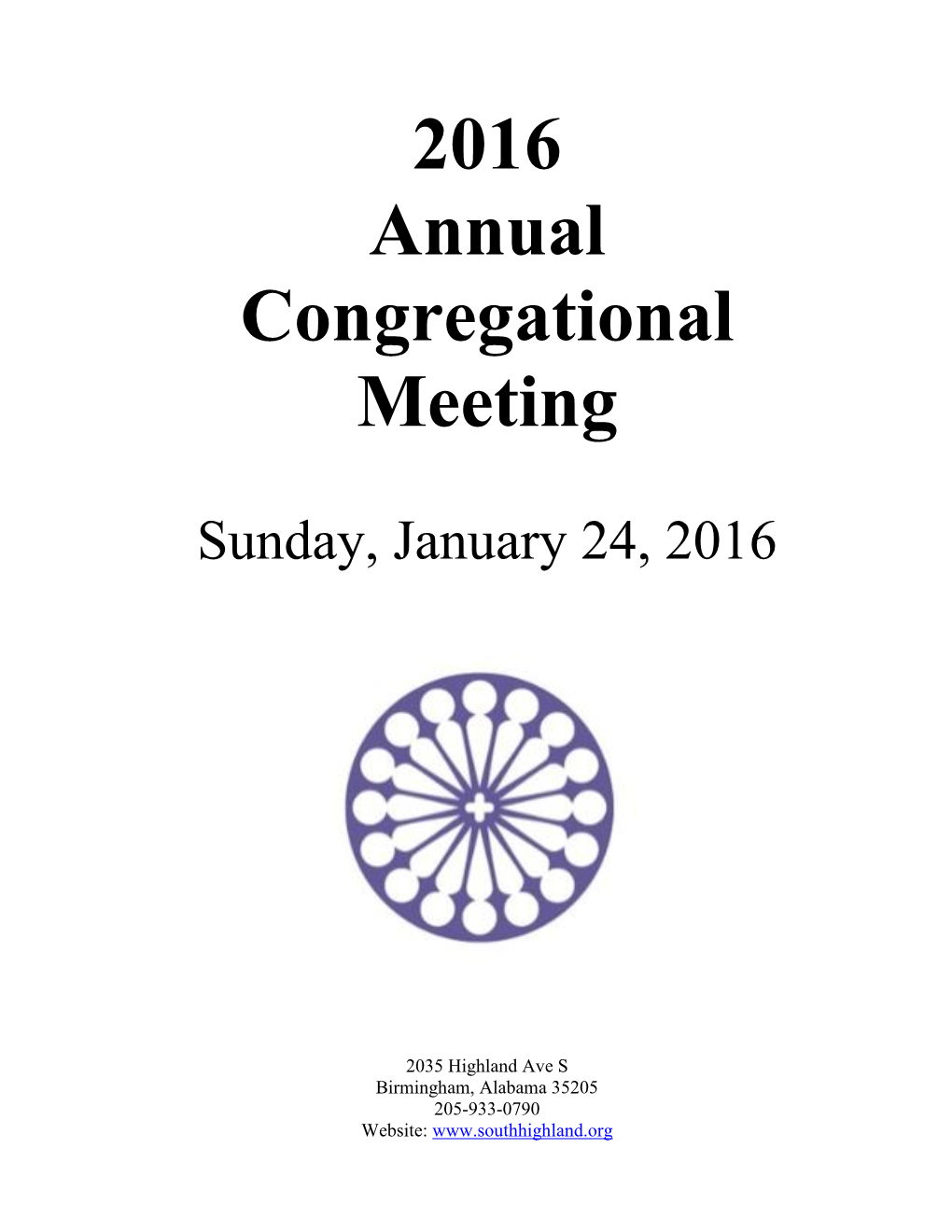 Administration Ministry Annual Report to the Congregation