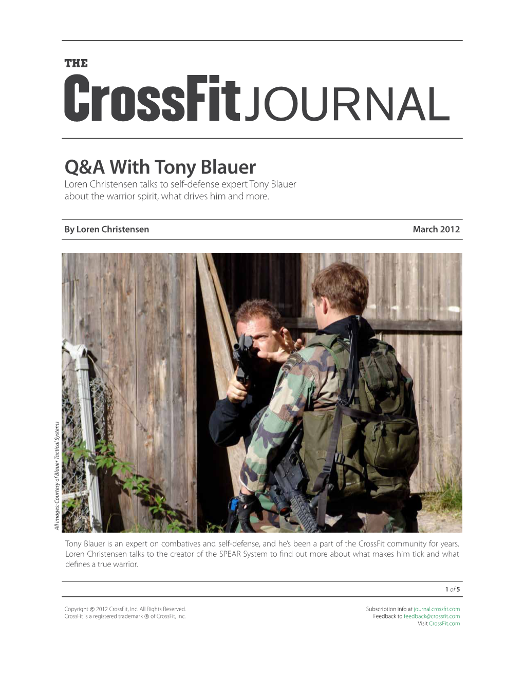 Q&A with Tony Blauer