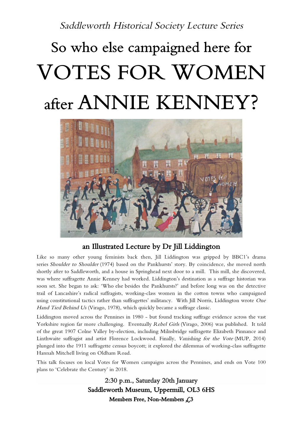 VOTES for WOMEN After ANNIE KENNEY?